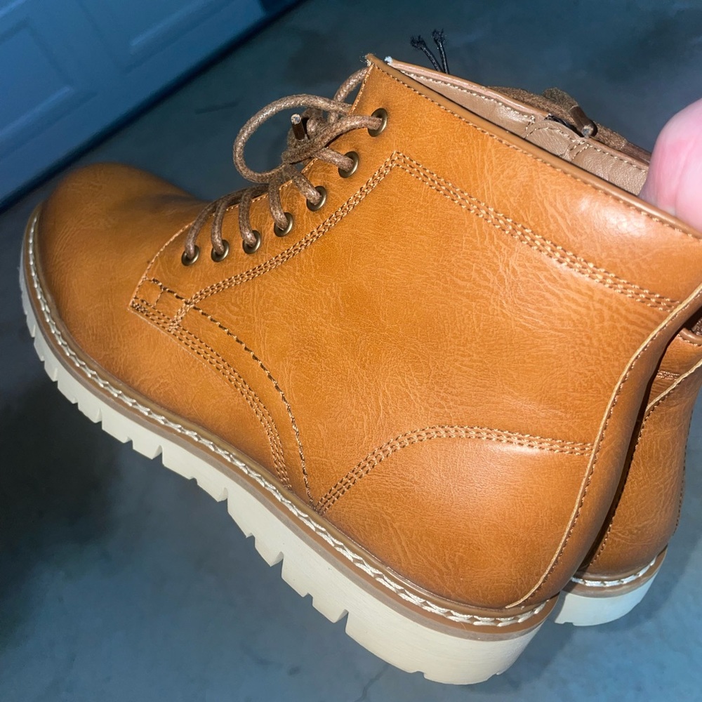 Steve Madden Broome Chukka Men’s Cognac Leather Boots Size 9 Brown Lace P-BROOME - Picture 6 of 13